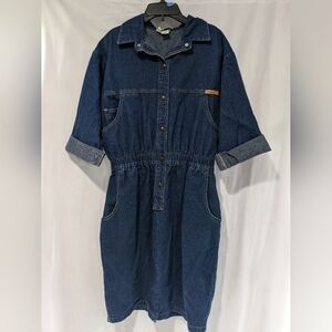 Vintage Dreams Blue Denim Coverall Dress